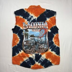 Laconia Bike Week 2022 Sleeveless tye Dye L 99th Biker Rally Beach NH Motorcycle